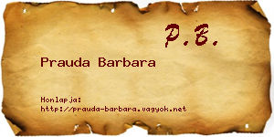 Prauda Barbara névjegykártya